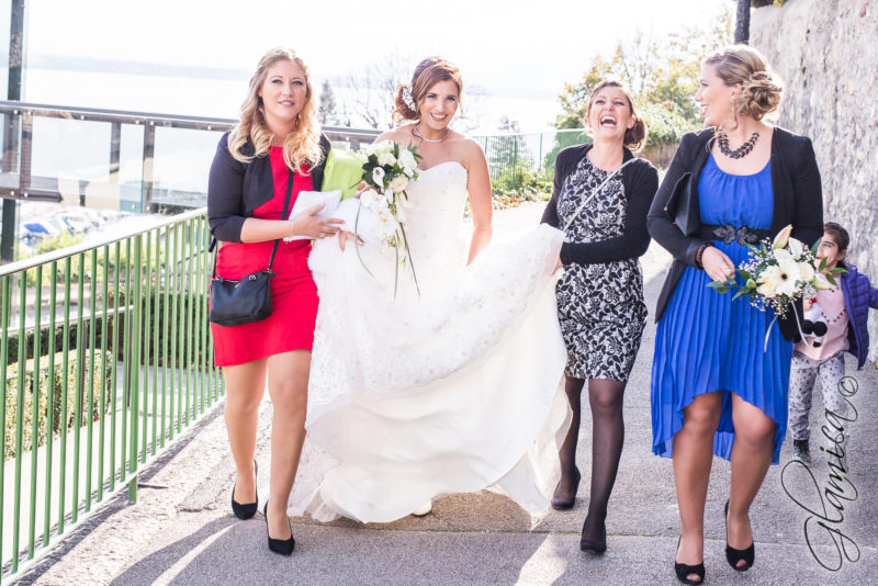 Photos d'une mariée et de ses copines lors d'un mariage à Nyon